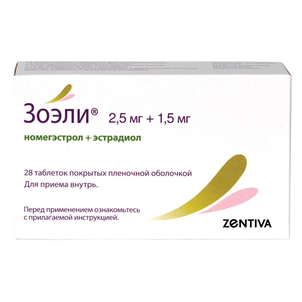 Зоэли таб.п/о плен. 2,5мг+1,5мг №28 (Organon) купить в Краснодаре по низкой  цене в интернет аптеке Ригла | код товара:86941