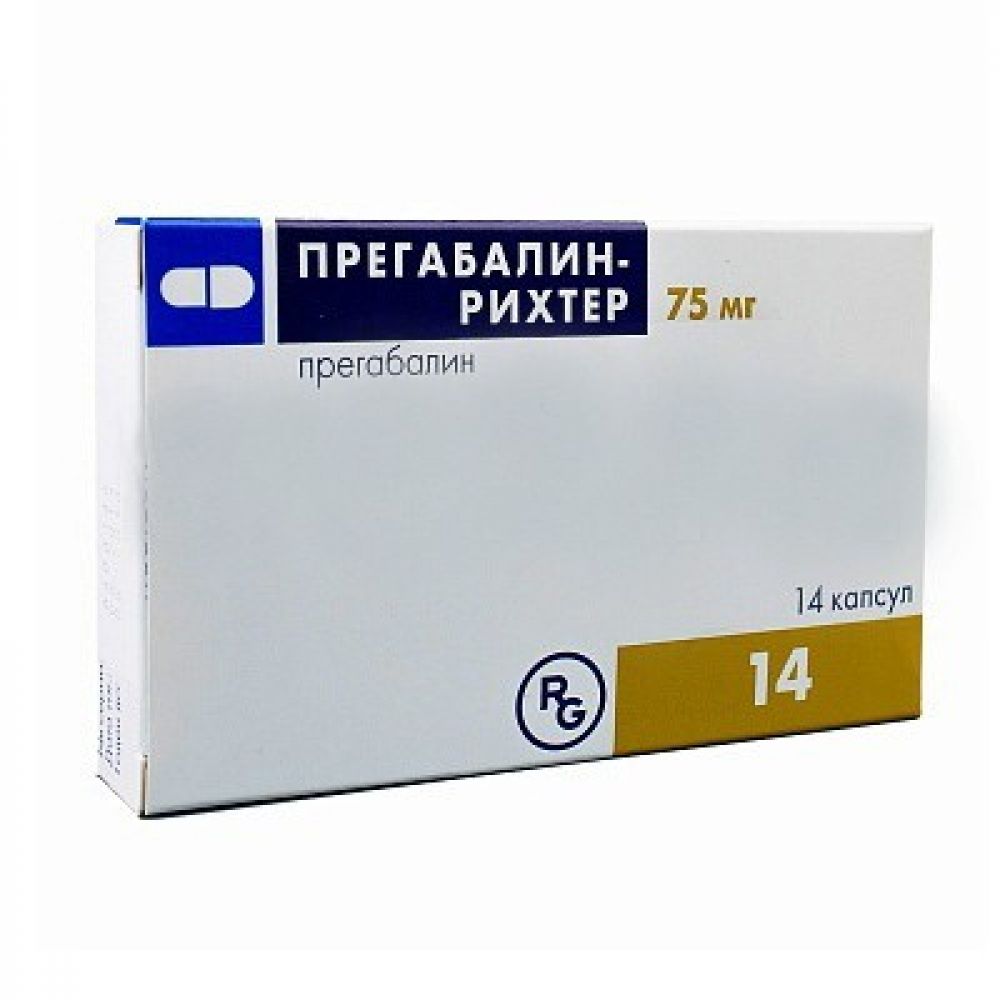 Прегабалин-Рихтер капс. 75мг №14 – купить в аптеке по цене 220,00 руб в  Москве. Прегабалин-Рихтер капс. 75мг №14: инструкция по применению, отзывы,  код товара: 94059